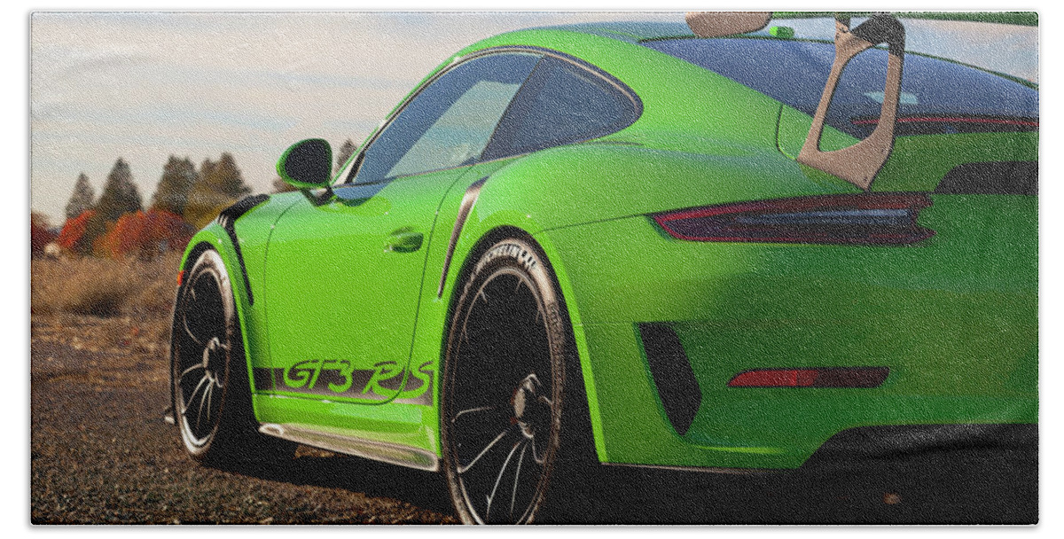Cars Bath Towel featuring the photograph #Porsche 911 #GT3RS #Print #11 by ItzKirb Photography