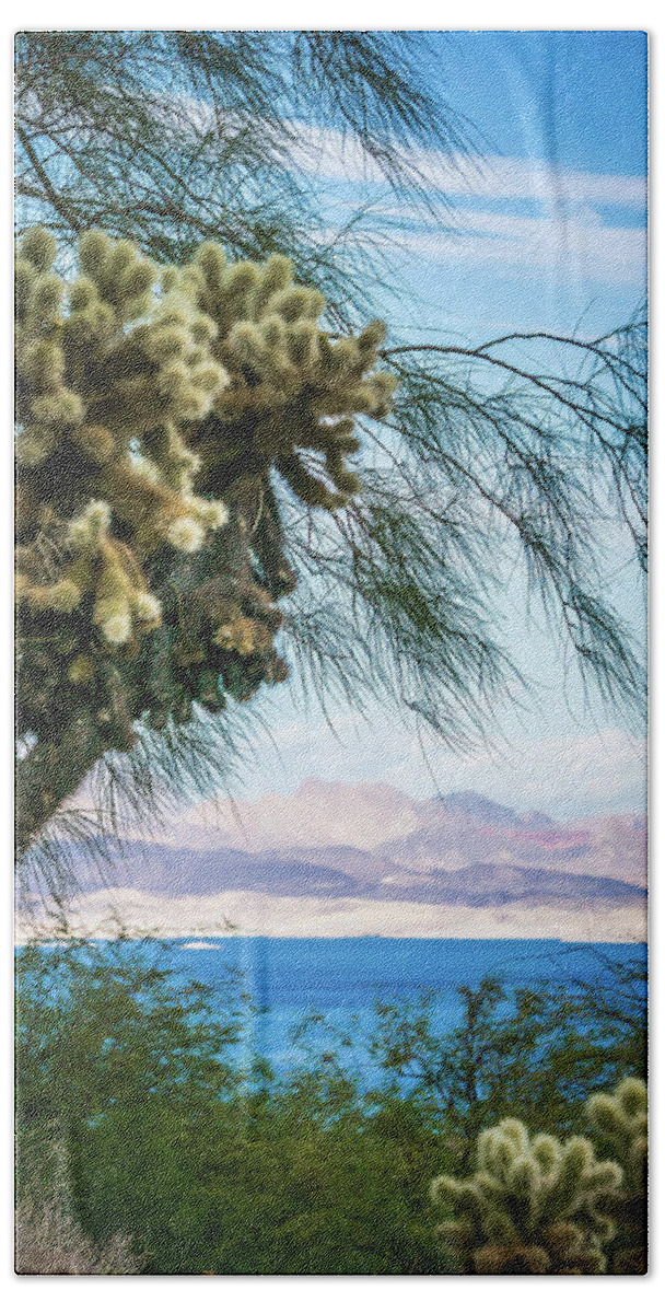 Lake Bath Towel featuring the photograph Scenes At Lake Mead Nevada Arizona Stateline #14 by Alex Grichenko
