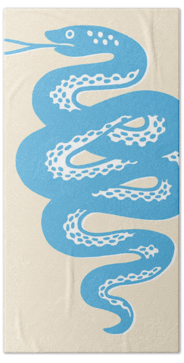 Animal Hand Towel featuring the drawing Snake #14 by CSA Images
