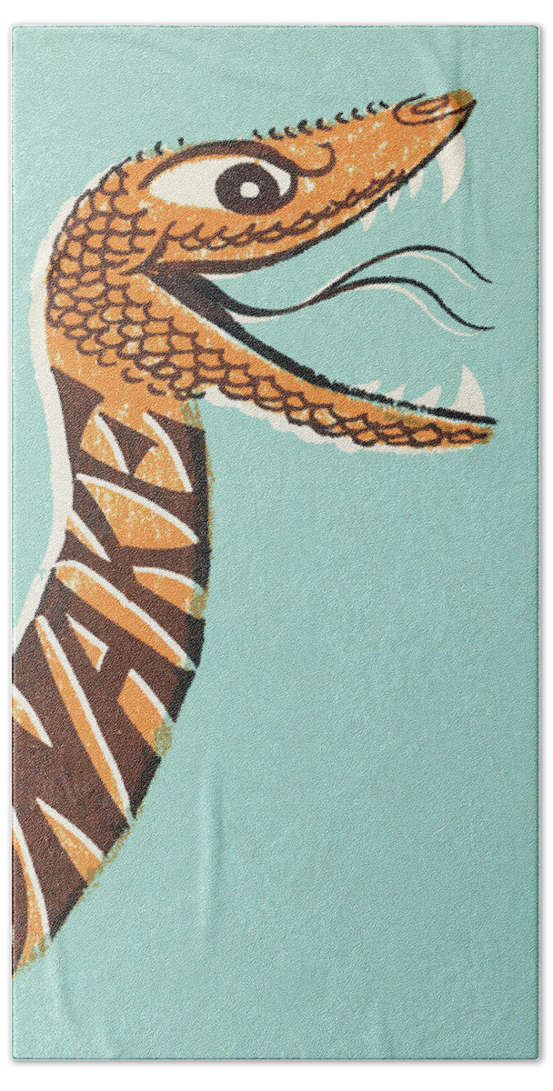 Animal Hand Towel featuring the drawing Snake #16 by CSA Images