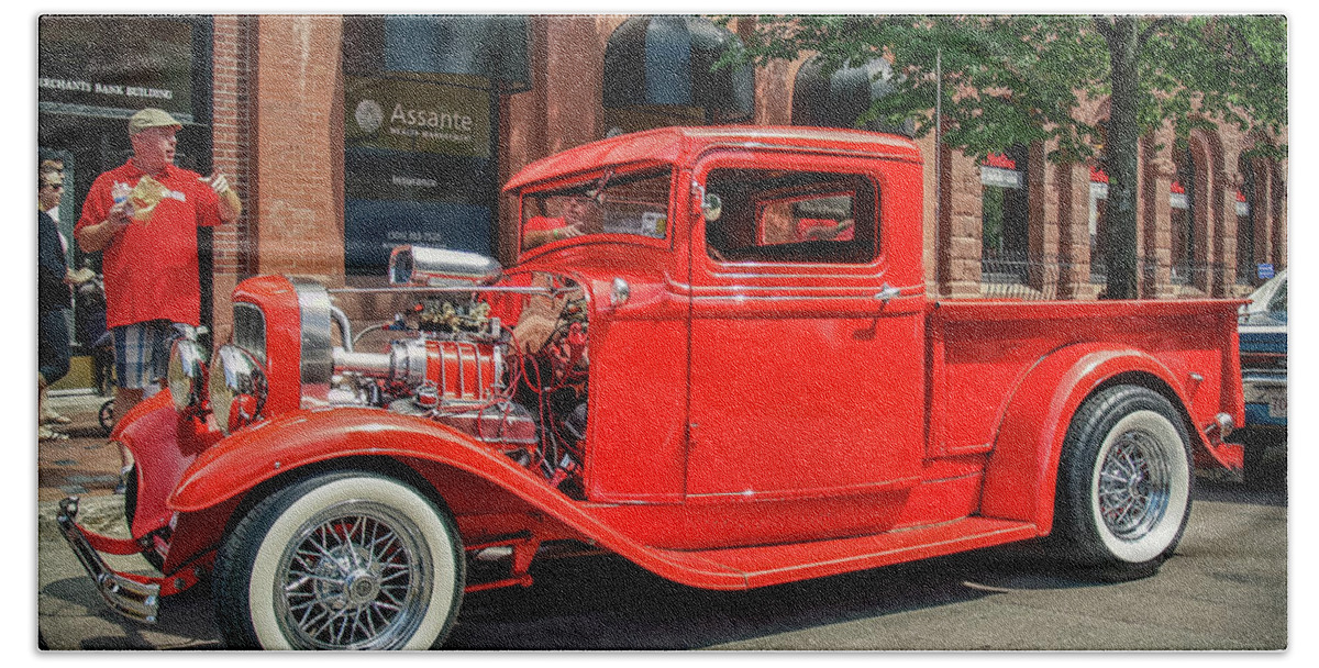 2014 Bath Towel featuring the photograph 1930s Ford hot rod pickup by Ken Morris