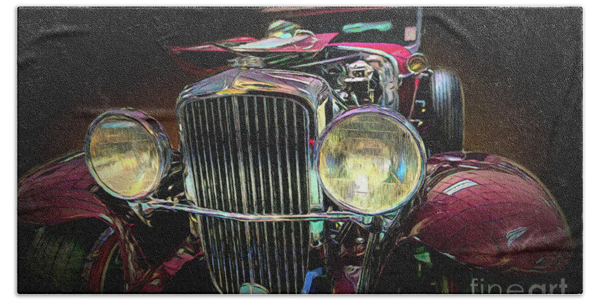 Cars Hand Towel featuring the mixed media 1931 Duesenberg Model J by DB Hayes