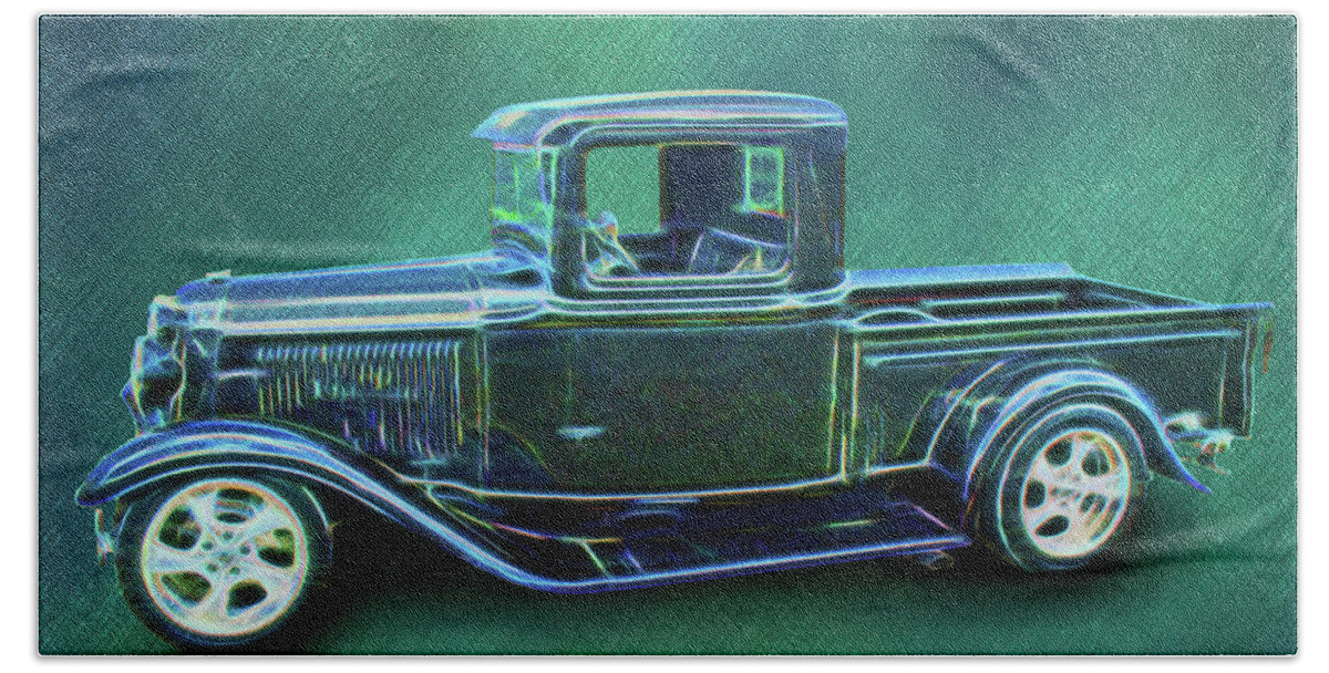 1934 Ford Hand Towel featuring the digital art 1934 Ford Pickup by Rick Wicker