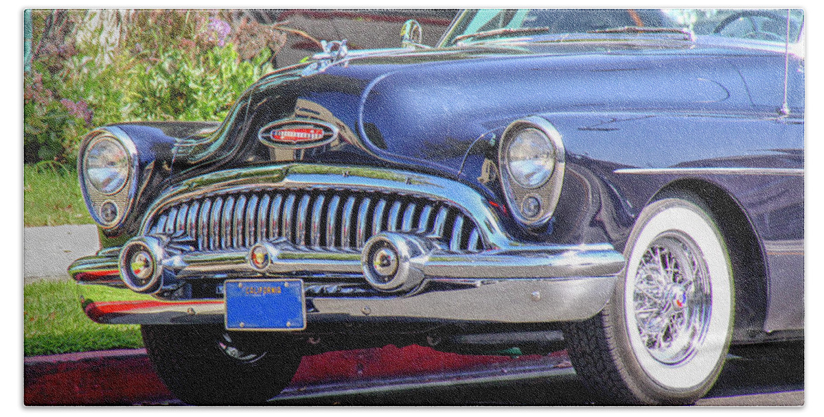 Buick Bath Towel featuring the photograph 1953 Buick Skylark - Chrome And Grill by Gene Parks