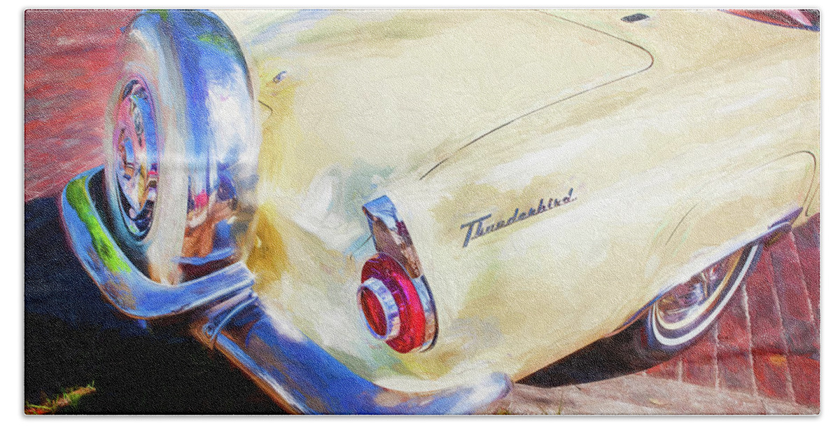 Ford Bath Towel featuring the photograph 1956 Ford Thunderbird Painted 011 by Rich Franco