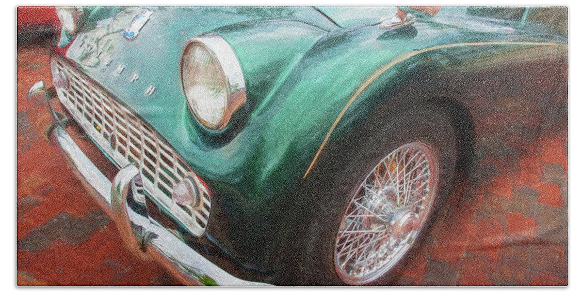  Hand Towel featuring the photograph 1961 Triumph TR3 007 by Rich Franco
