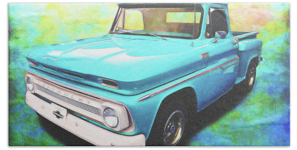 1965 Chevy Truck Bath Towel featuring the digital art 1965 Chevy Truck by Rick Wicker