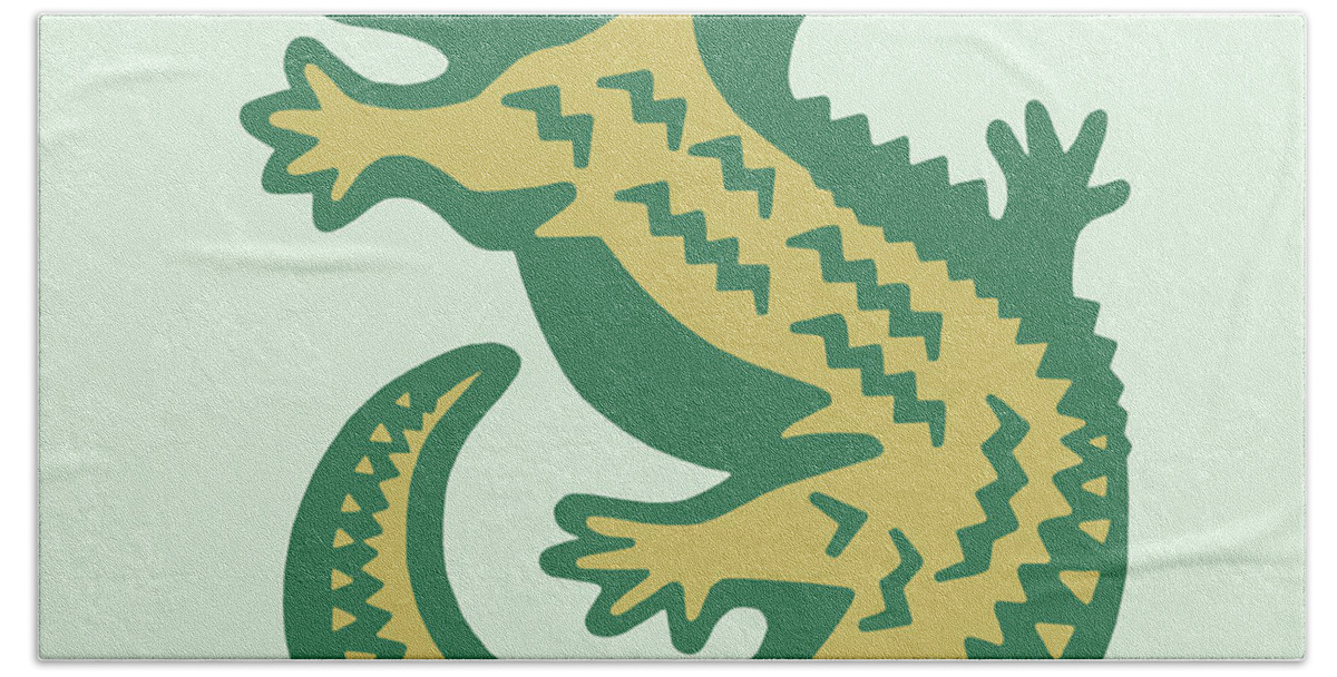 Alligator Hand Towel featuring the drawing Alligator #2 by CSA Images