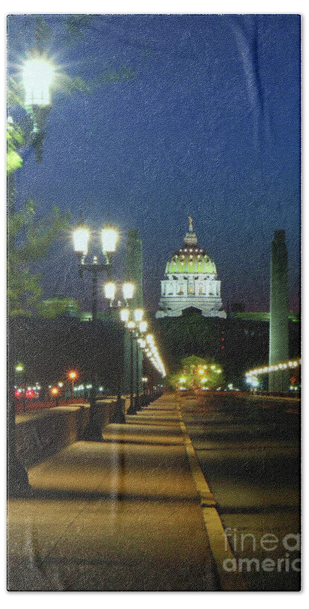 Harrisburg Bath Towel featuring the photograph Capitol Dome #2 by Geoff Crego