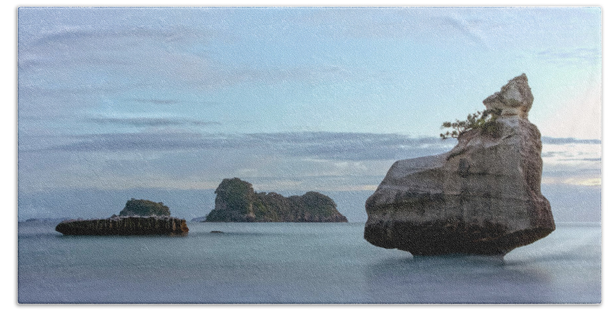 Cathedral Cove Hand Towel featuring the photograph Cathedral Cove - New Zealand #2 by Joana Kruse