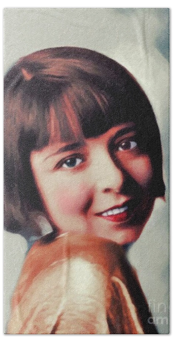 Colleen Hand Towel featuring the painting Colleen Moore, Vintage Actress #2 by Esoterica Art Agency