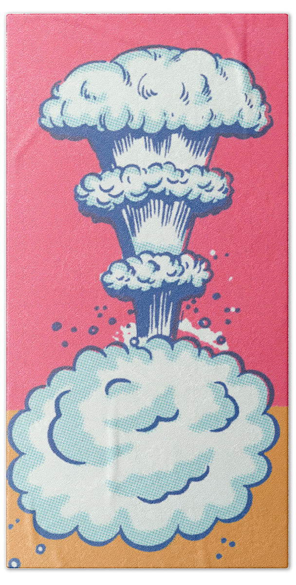 Ammunition Hand Towel featuring the drawing Explosion #2 by CSA Images