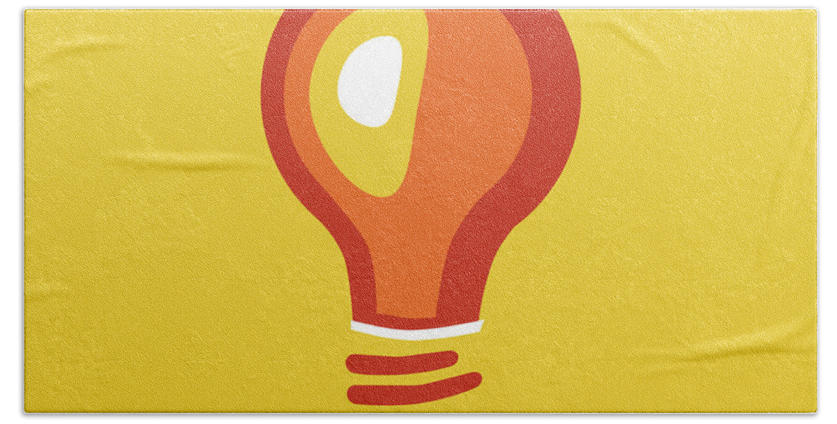 Bright Hand Towel featuring the drawing Lightbulb #2 by CSA Images