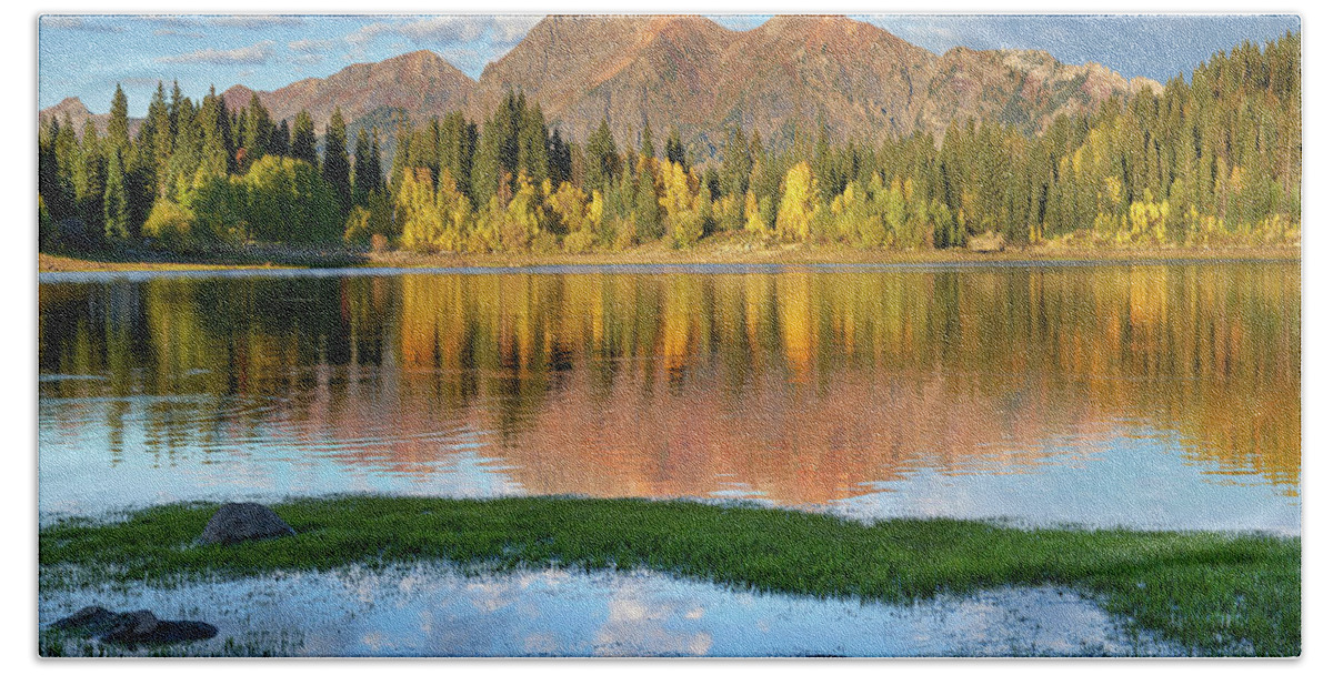 00567588 Bath Towel featuring the photograph Ruby Range, Lost Lake Slough, Colorado #2 by Tim Fitzharris