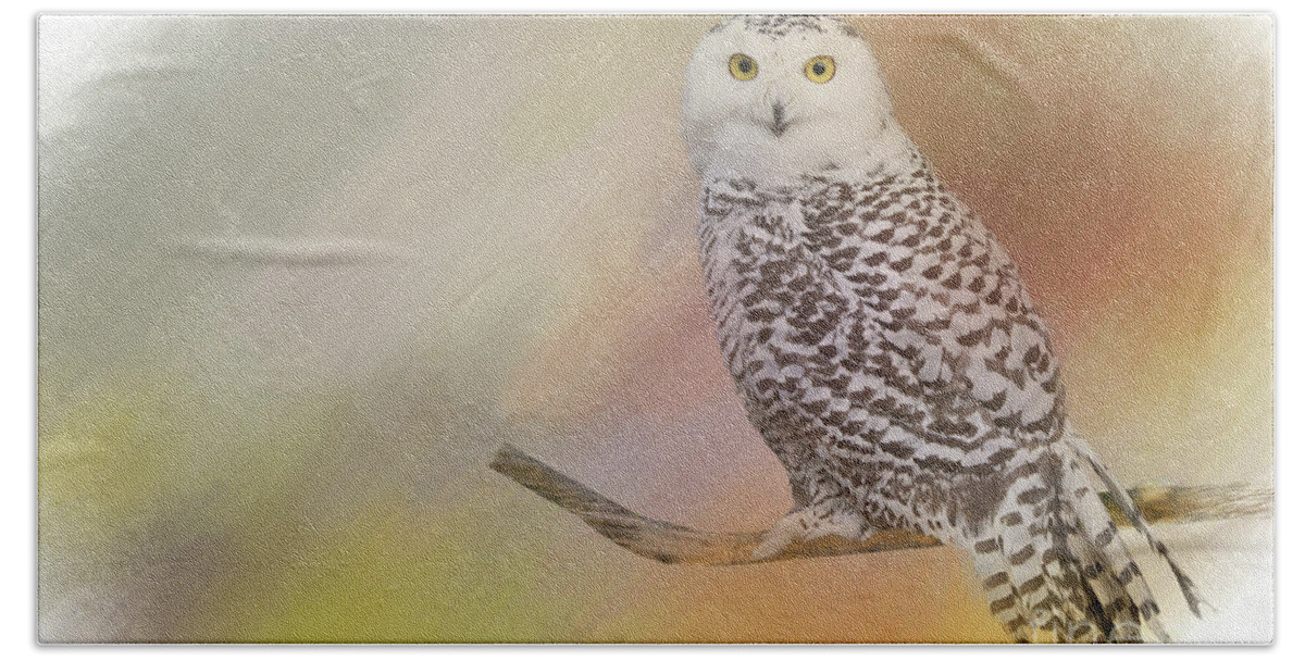 Owl Bath Towel featuring the digital art Snow Owl #2 by Jim Hatch