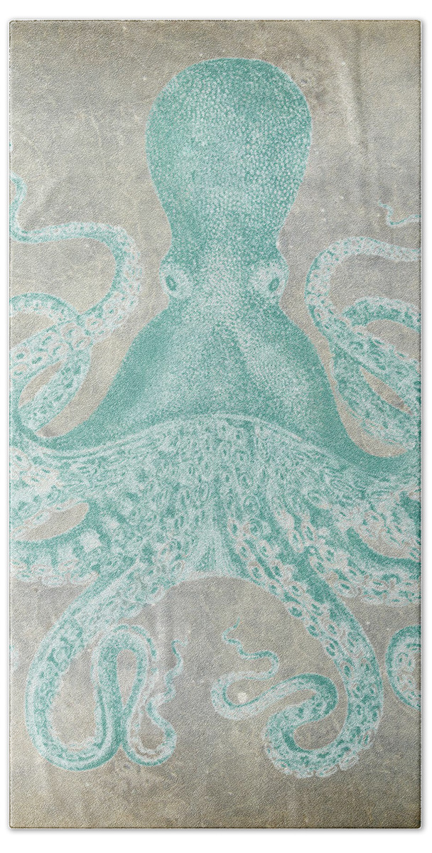 Coastal Hand Towel featuring the painting Spa Octopus I by Jennifer Goldberger