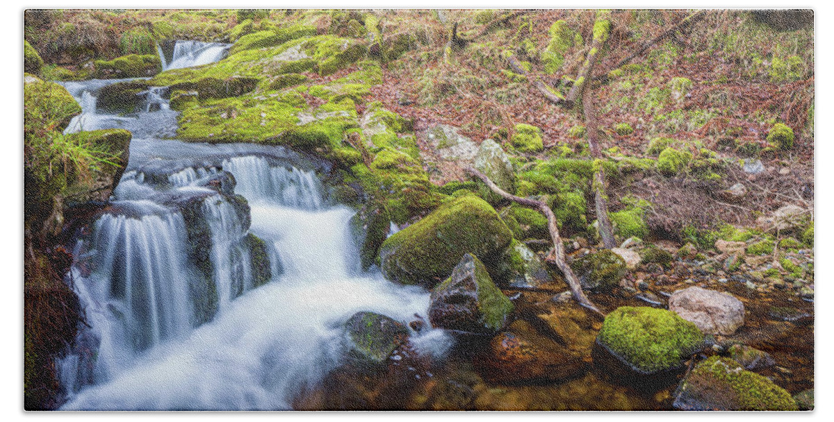 Estock Bath Towel featuring the digital art Waterfalls In Forest #2 by Sebastian Wasek