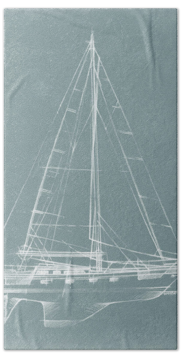 Transportation Hand Towel featuring the painting Yacht Sketches II by Ethan Harper