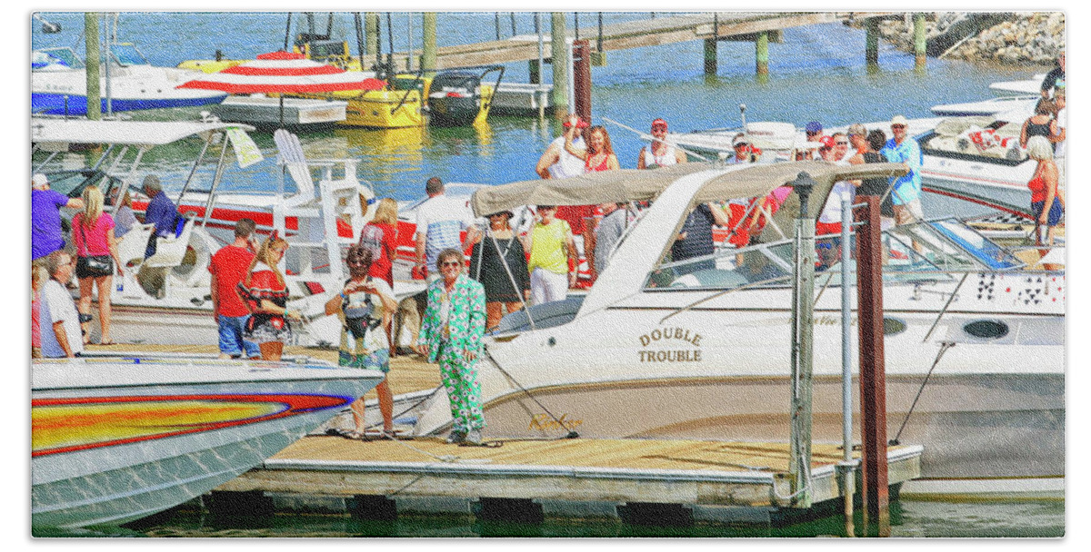 Smith Mountain Lake Poker Run Hand Towel featuring the photograph 2017 Poker Run, Smith Mountain Lake, Virginia #3 by The James Roney Collection