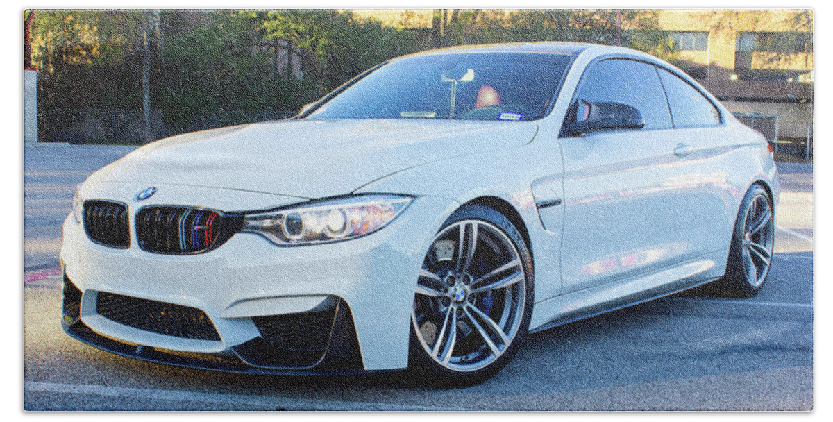 Bmw M4 Hand Towel featuring the photograph Bmw M4 #3 by Rocco Silvestri
