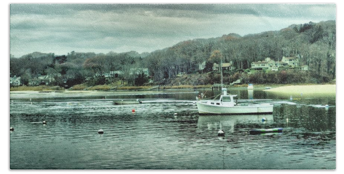 Boats Hand Towel featuring the photograph Boats at Northport Harbor #2 by Susan Jensen
