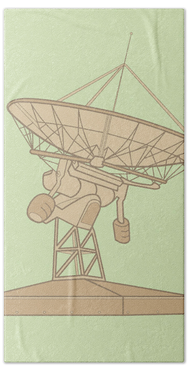 Antenna Hand Towel featuring the drawing Satellite Dish #3 by CSA Images