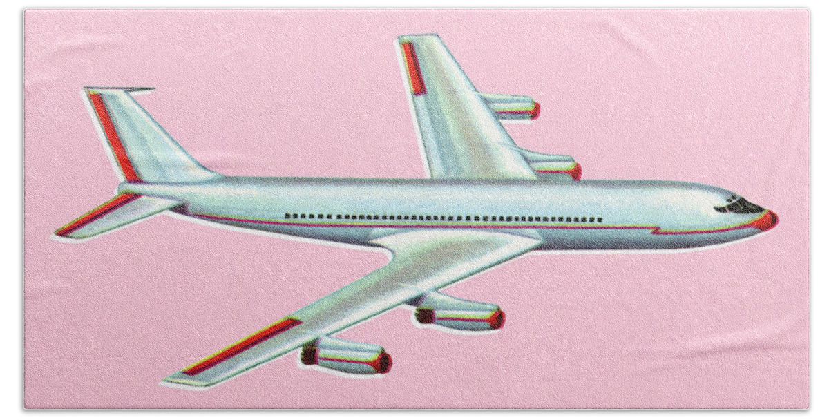 Air Travel Hand Towel featuring the drawing Airplane #40 by CSA Images