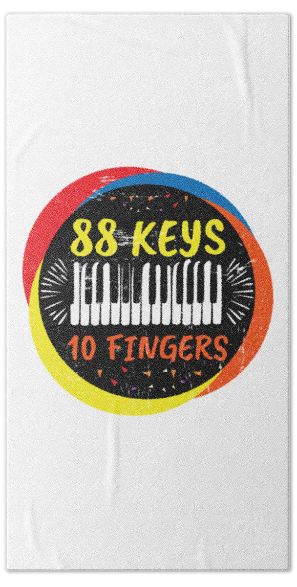 Music Hand Towel featuring the digital art 88 Keys 10 Fingers Piano Pianist Music #5 by Mister Tee