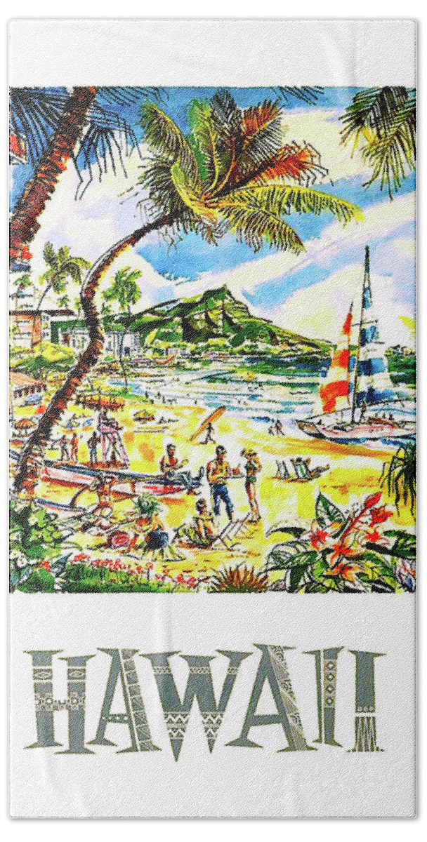 Hawaii Hand Towel featuring the painting Hawaii #5 by Long Shot