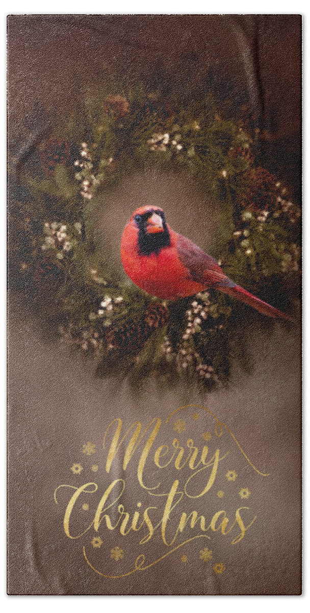 Greeting Card Bath Towel featuring the photograph Merry Christmas by Cathy Kovarik