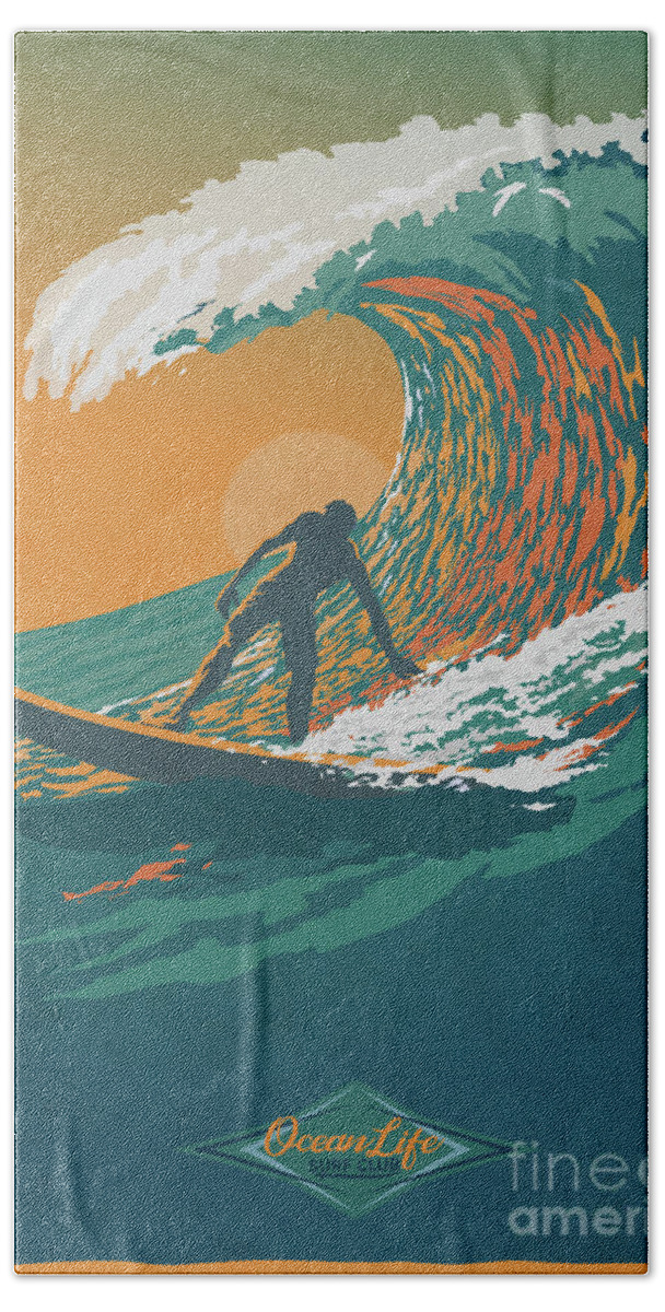 Surfer Bath Towel featuring the digital art Ocean Life by Sassan Filsoof