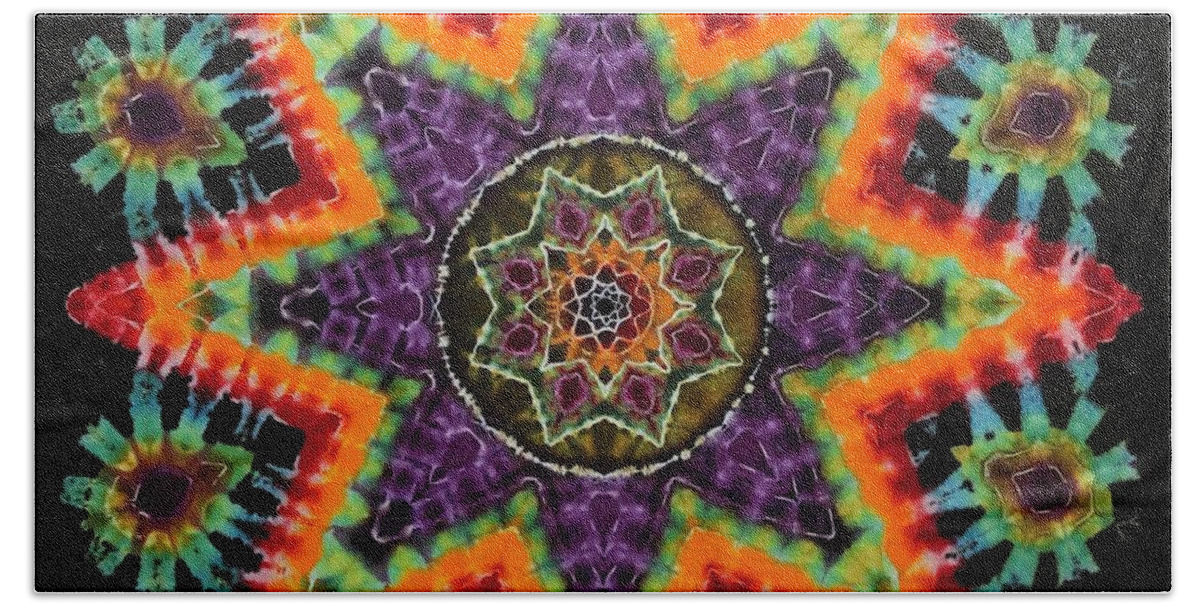 Rob Norwood Tie Dye Tapestries Hand Towel featuring the digital art Dark Star by Rob Norwood