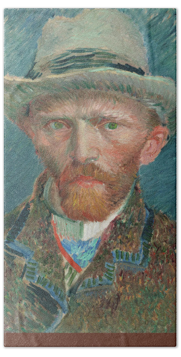Vincent Van Gogh Hand Towel featuring the painting Self-Portrait, 1887 #6 by Vincent van Gogh