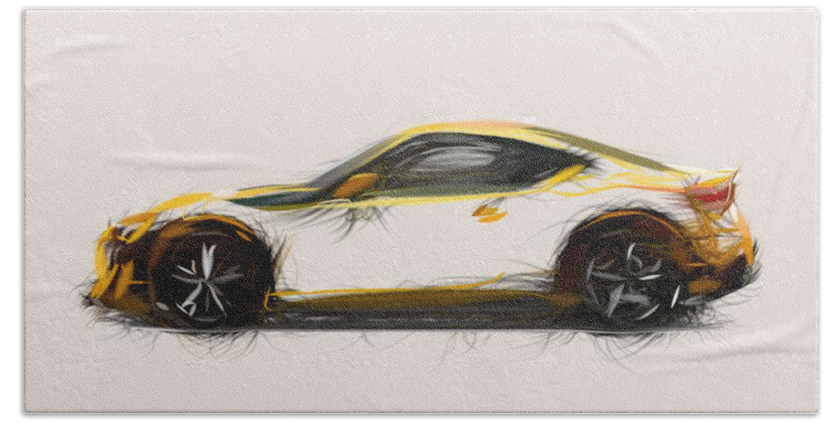 Scion Hand Towel featuring the digital art Scion FR S Draw #6 by CarsToon Concept