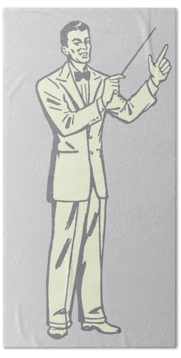 Adult Hand Towel featuring the drawing Conductor #7 by CSA Images