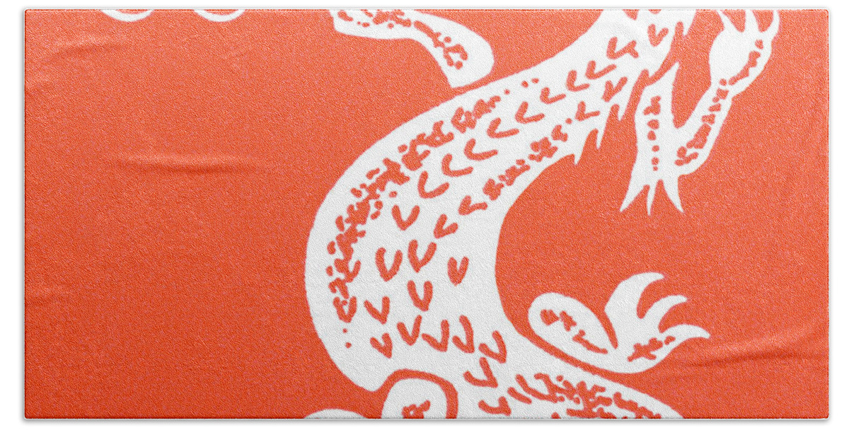Animal Hand Towel featuring the drawing Dragon #8 by CSA Images