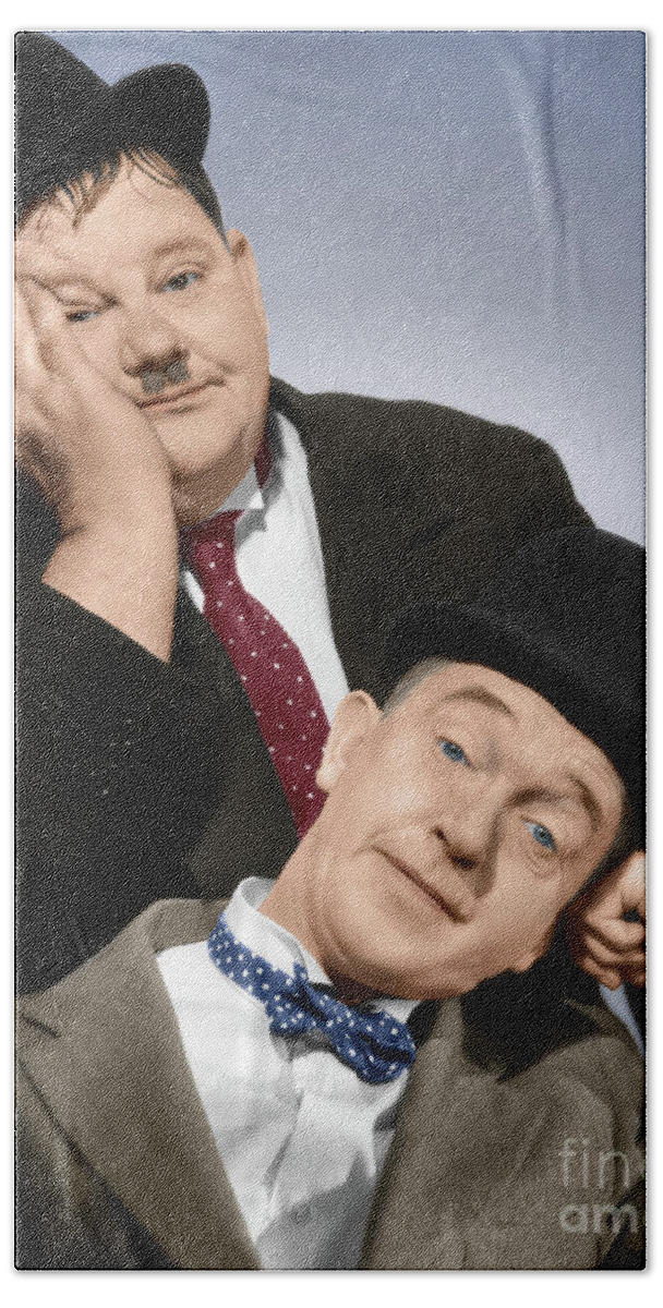 1939 Hand Towel featuring the photograph Laurel and Hardy #8 by Granger
