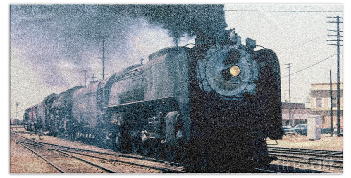 Train Bath Towel featuring the photograph VINTAGE RAILROAD - Union Pacific 8444 Steam Engine by John and Sheri Cockrell