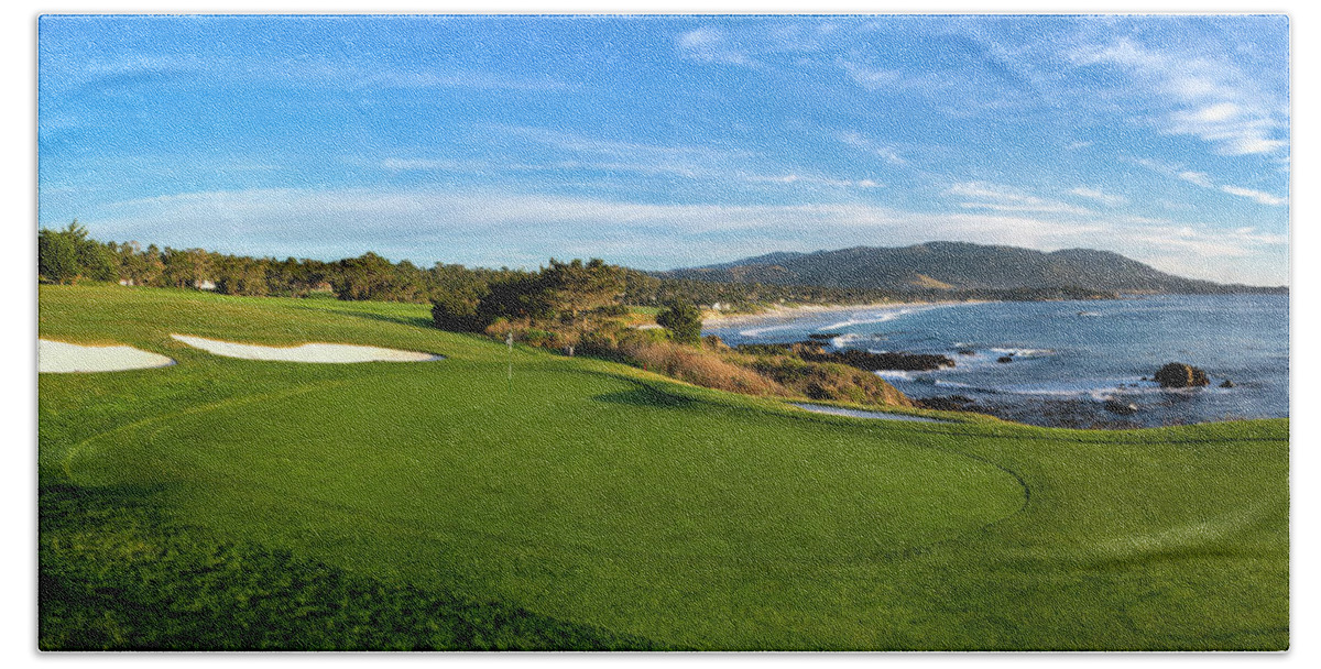Photography Bath Towel featuring the photograph 8th Hole At Pebble Beach Golf Links by Panoramic Images