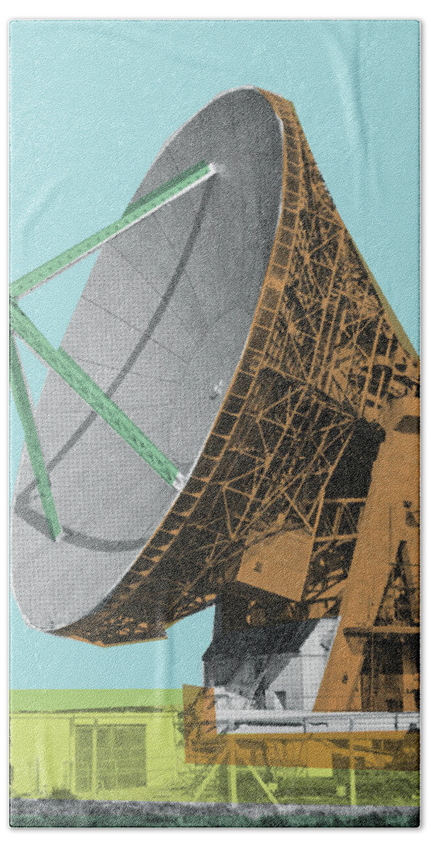 Audio Visual Hand Towel featuring the drawing Satellite Dish #9 by CSA Images