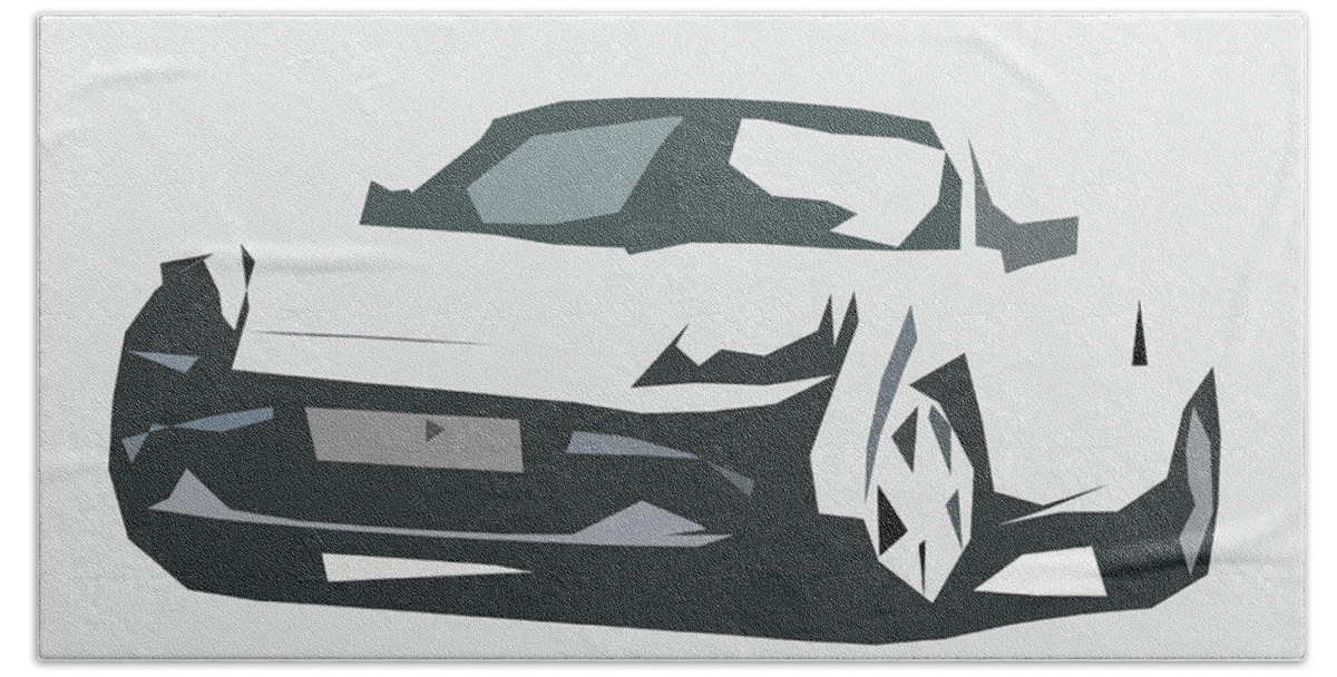 Car Bath Towel featuring the digital art Toyota MR2 Roadster Abstract Design #9 by CarsToon Concept