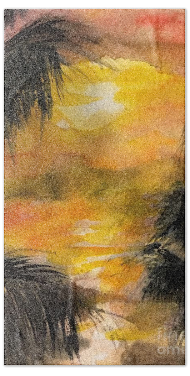 972019 Bath Towel featuring the painting 972019 by Han in Huang wong