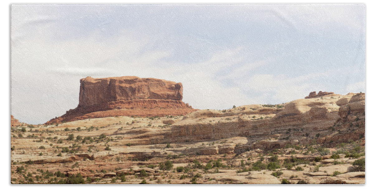 Castle Hand Towel featuring the photograph A Castle Rock Formation Canyonland by Douglas Barnett