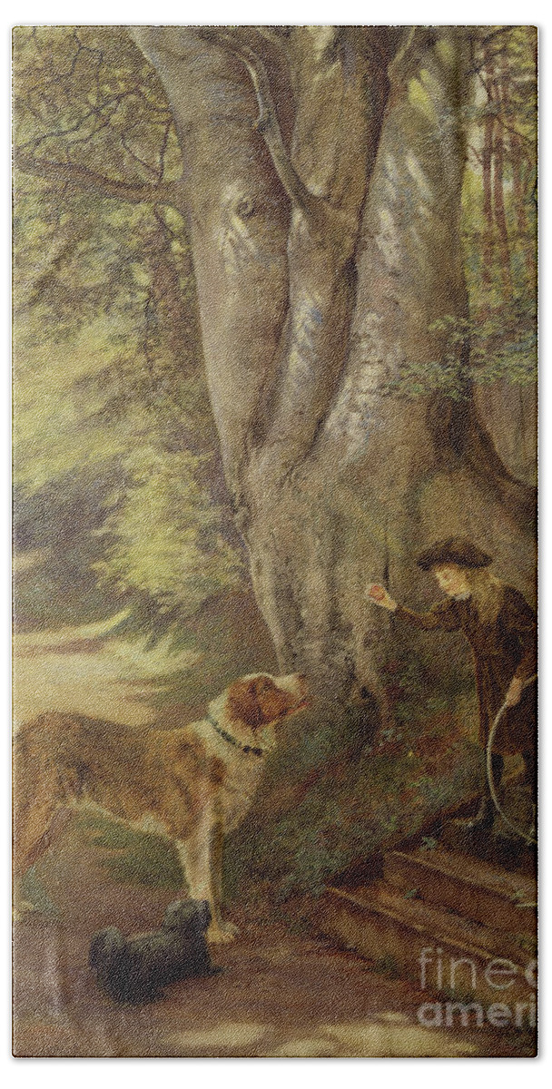 Dog Bath Sheet featuring the painting A Game of Ball by William Biscombe Gardner