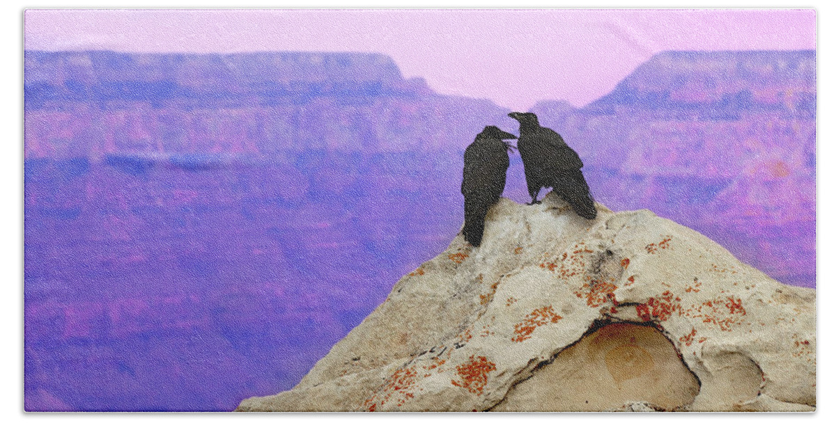 Grand Canyon National Park Bath Towel featuring the photograph A Purple Haze Story by Iryna Goodall