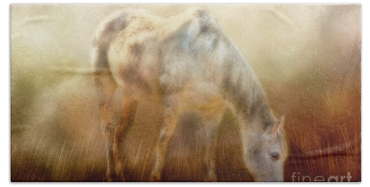 Horse Hand Towel featuring the photograph A Warm Summer Day in Texas by Joan Bertucci