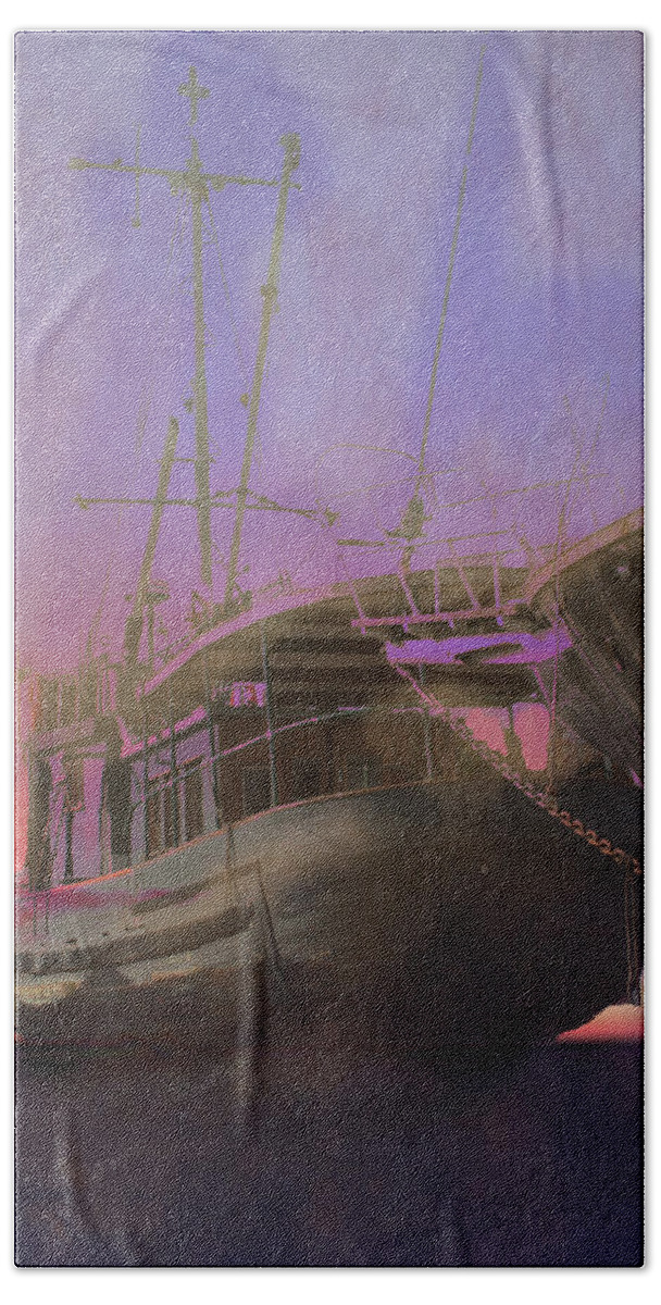Boats Bath Towel featuring the photograph Abandoned boats Abstract by Cathy Anderson