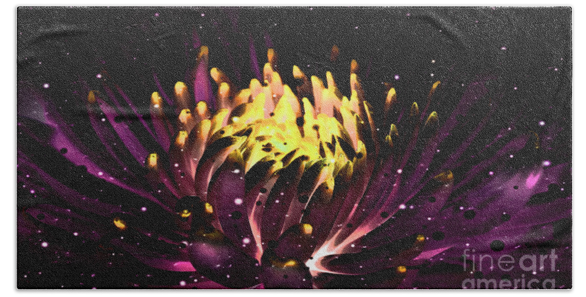 Abstract Hand Towel featuring the photograph Abstract Digital Dahlia Floral Cosmos 891 by Ricardos Creations