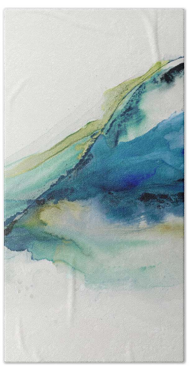 Abstract Hand Towel featuring the painting Abstract Terrain Iv by Sisa Jasper