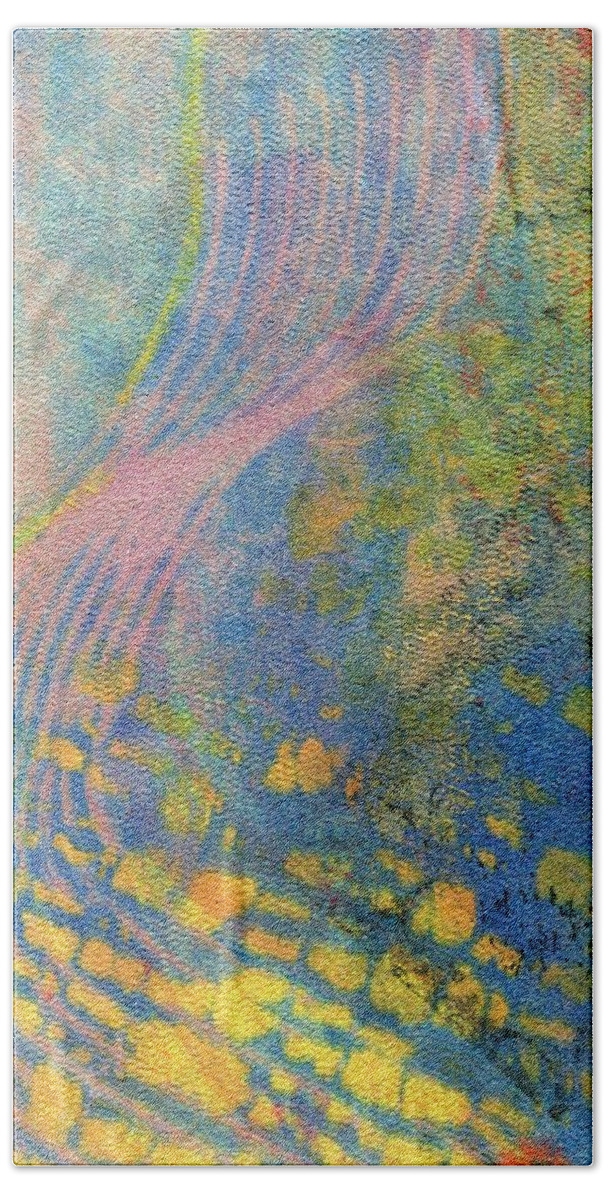Clay Monoprint Hand Towel featuring the mixed media Abundance by Susan Richards